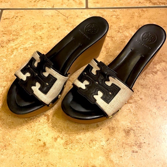 Tory Burch Canvas and Leather Wedge Sandal - Picture 4 of 4